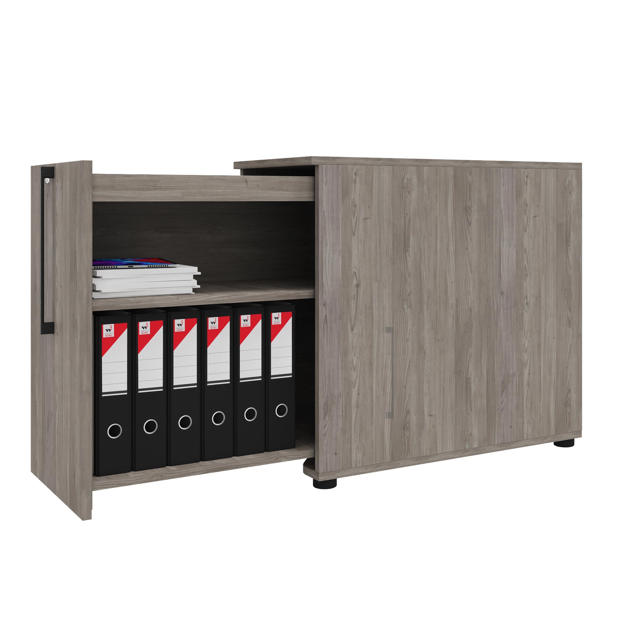 BOXI apothecary cabinet | 2 drawers, 420 x 800 mm, gray northern oak - 2 Main Image