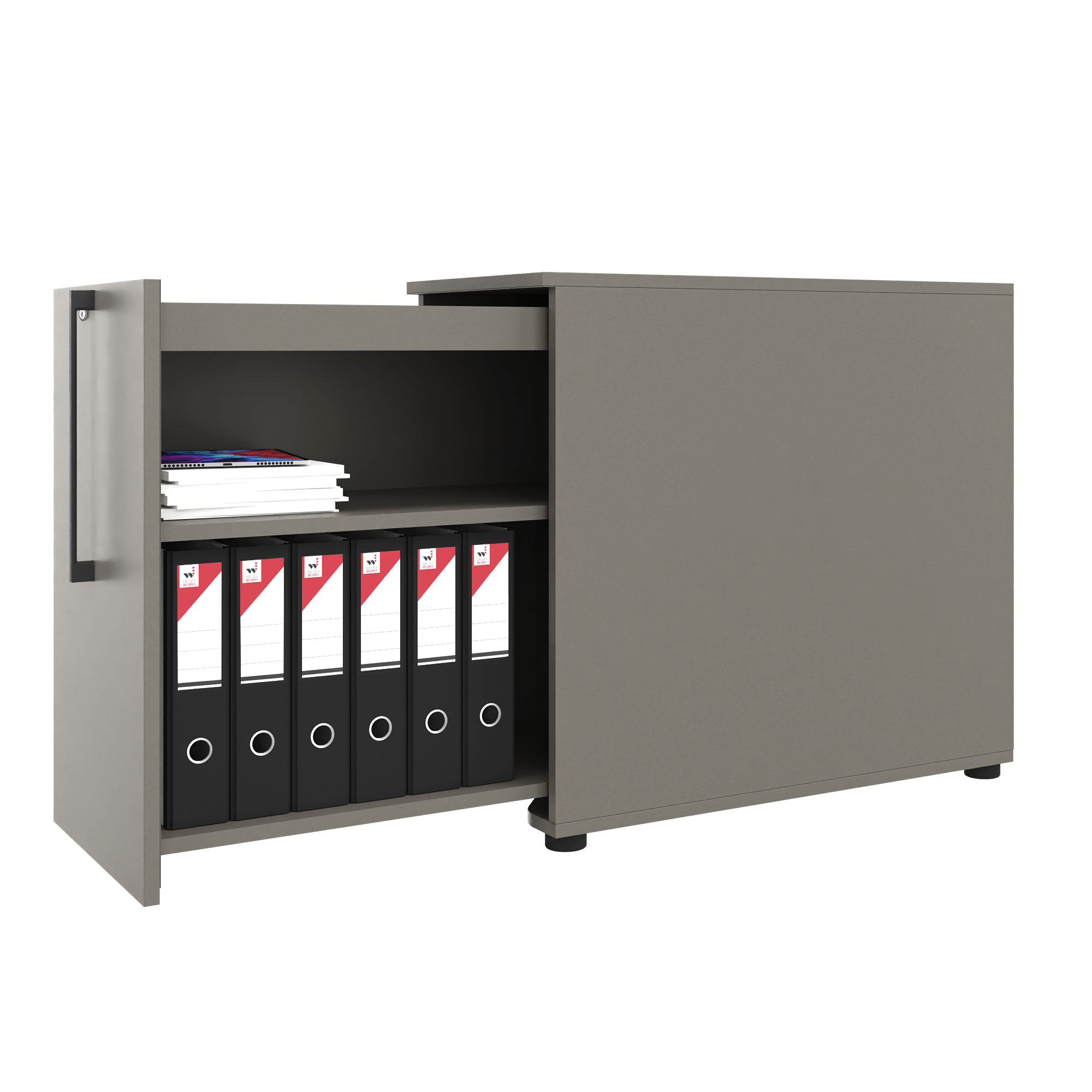 BOXI apothecary cabinet | 2 drawers, 420 x 800 mm, Cubanite gray - 2 Main Image