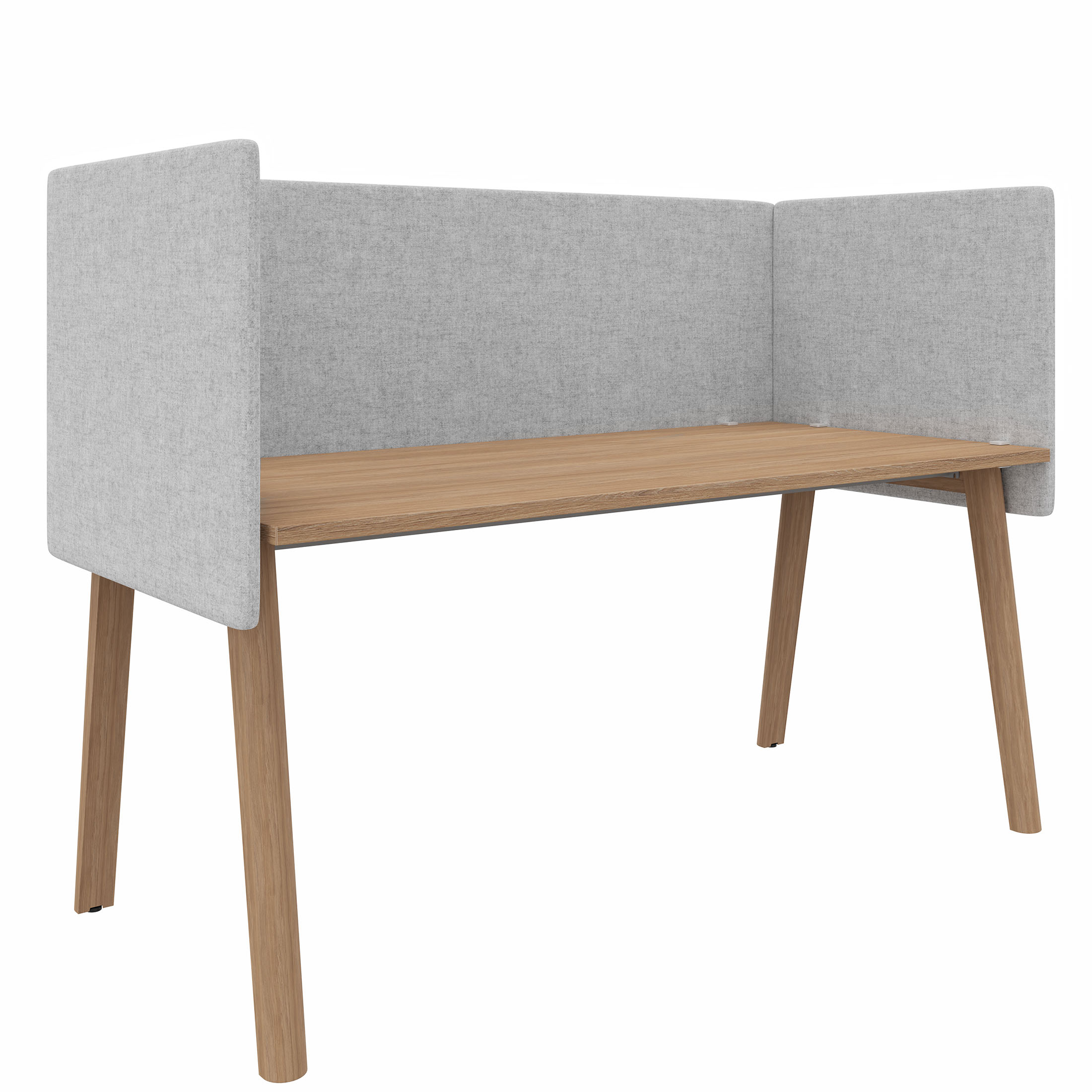 STANLY DESK Pannello laterale acustico | 600 mm di altezza, assorbimento del suono, rivestimento in lana - chiazzato grigio chiaro - 8 Main Image