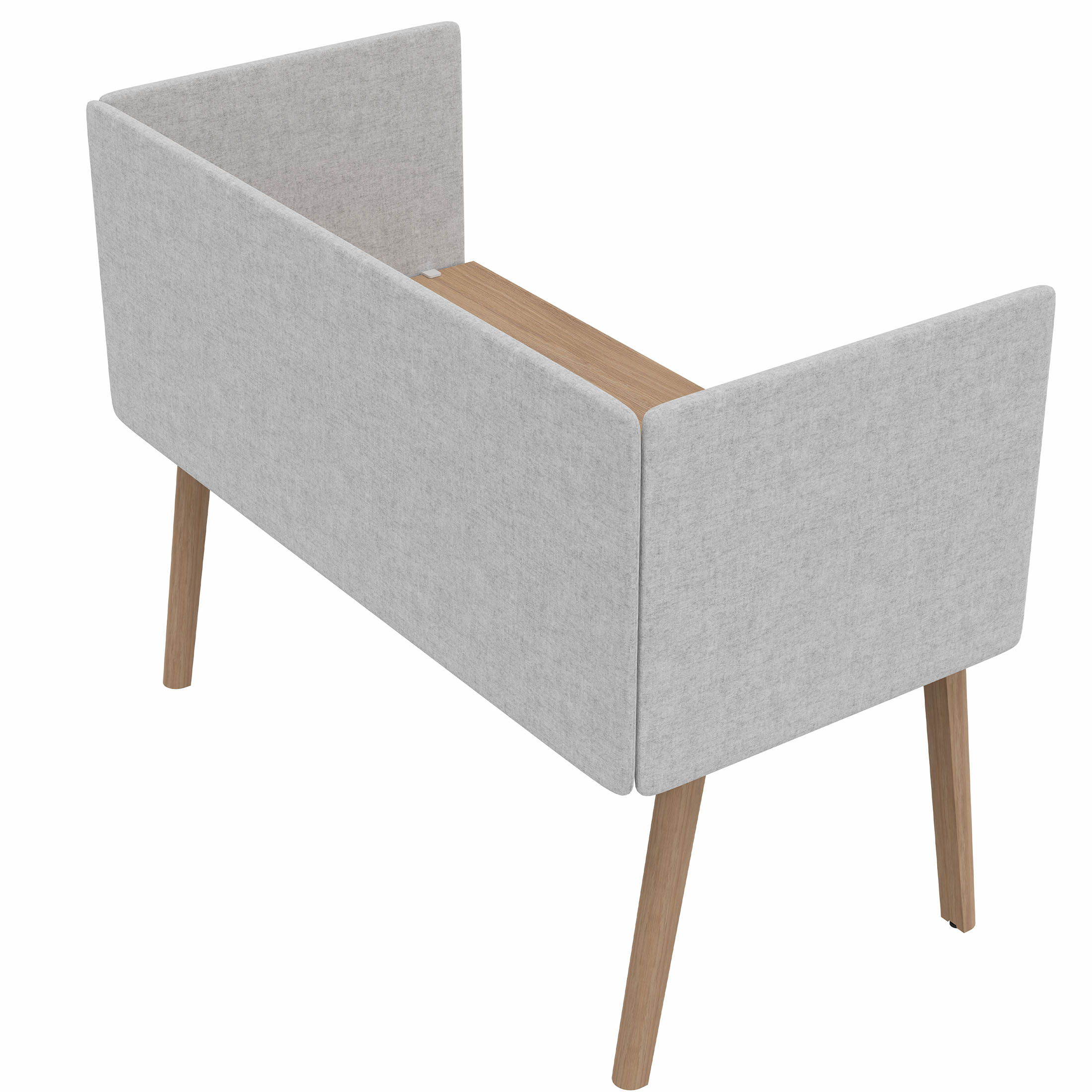 STANLY DESK Pannello laterale acustico | 600 mm di altezza, assorbimento del suono, rivestimento in lana - chiazzato grigio chiaro - 9 Main Image