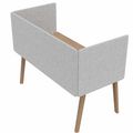 STANLY DESK Akustik-Seitenblende | 600 mm hoch, schallabsorbierend, Wollbezug VELITO - Hellgrau meliert