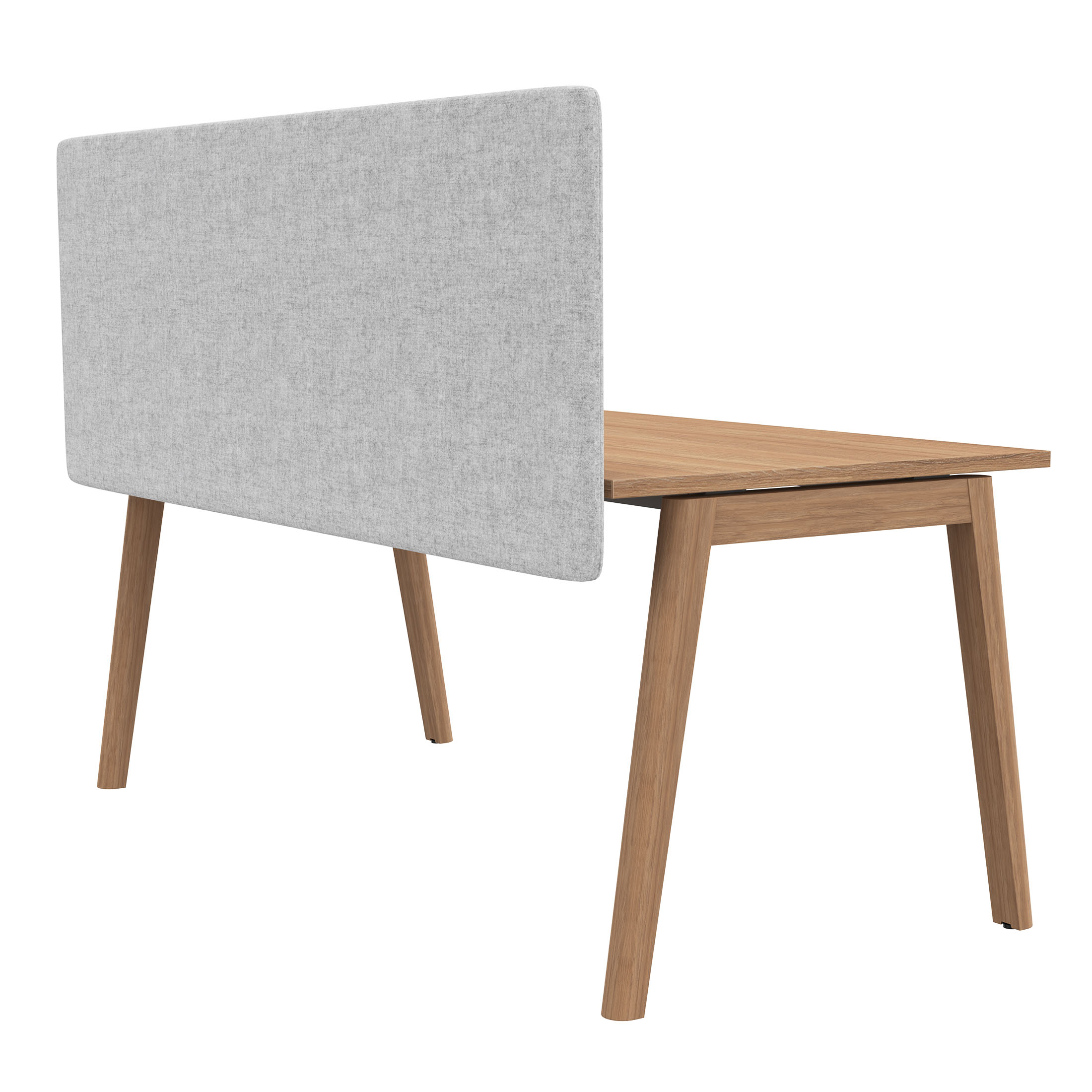 STANLY DESK Partizione tavolo acustica | 1600 - 1800 mm, assorbimento del suono, velio di copertura di lana - chiazzato grigio chiaro - 9 Main Image