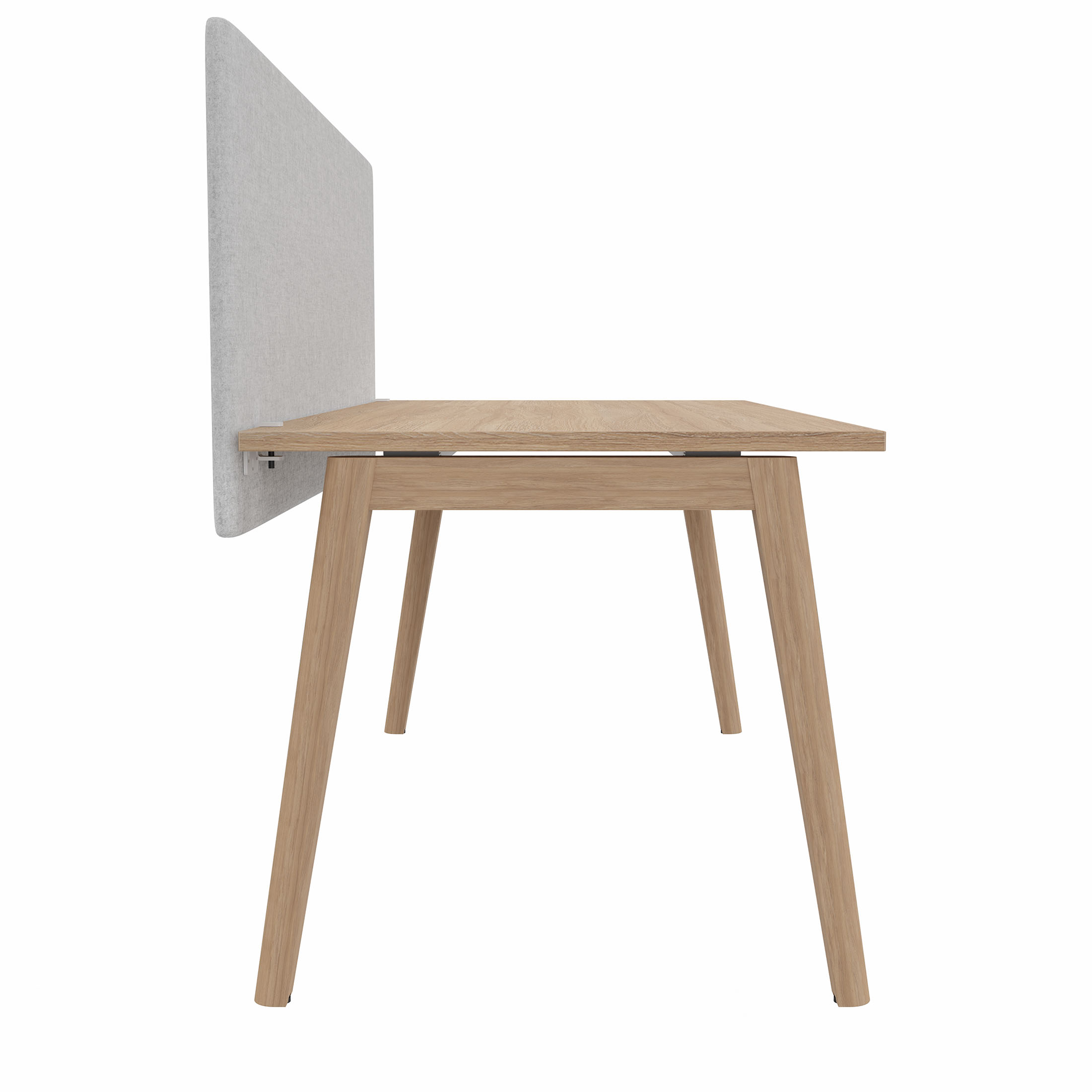 STANLY DESK Partizione tavolo acustica | 1600 - 1800 mm, assorbimento del suono, velio di copertura di lana - chiazzato grigio chiaro - 11 Main Image