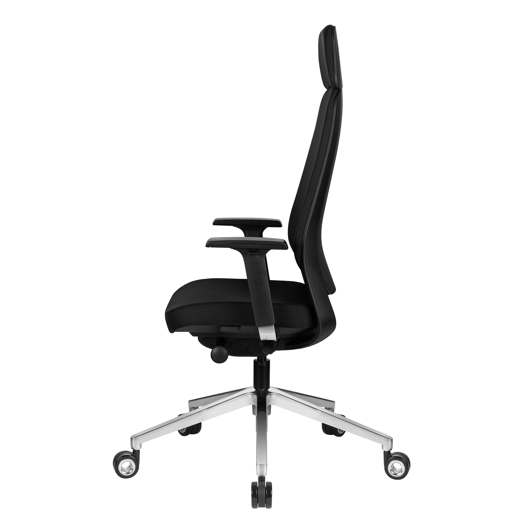 FILO-A office swivel chair with headrest | Synchronous mechanism, back padding, black - 6 Main Image