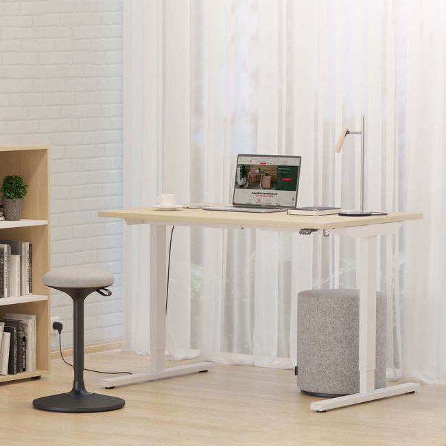 EASY 2-Motoren-Schreibtisch | 1200 - 1800 mm, elektrisch höhenverstellbar, Weiß