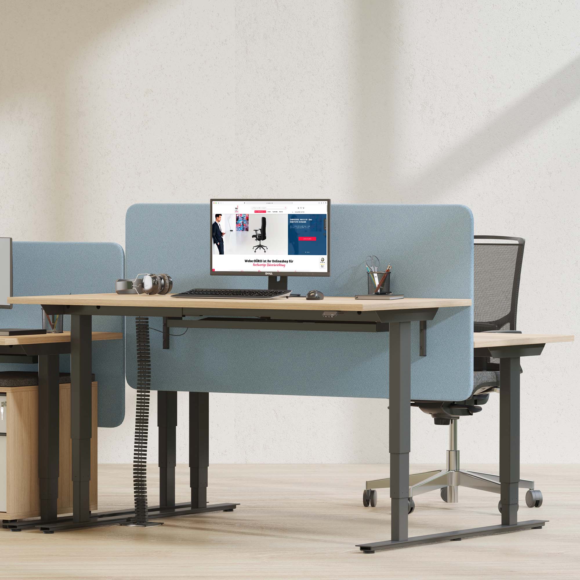 EASY Desk a 2 motori | 1200 - 1800 mm, regolabile in altezza elettricamente, grigio perla - 17 Main Image
