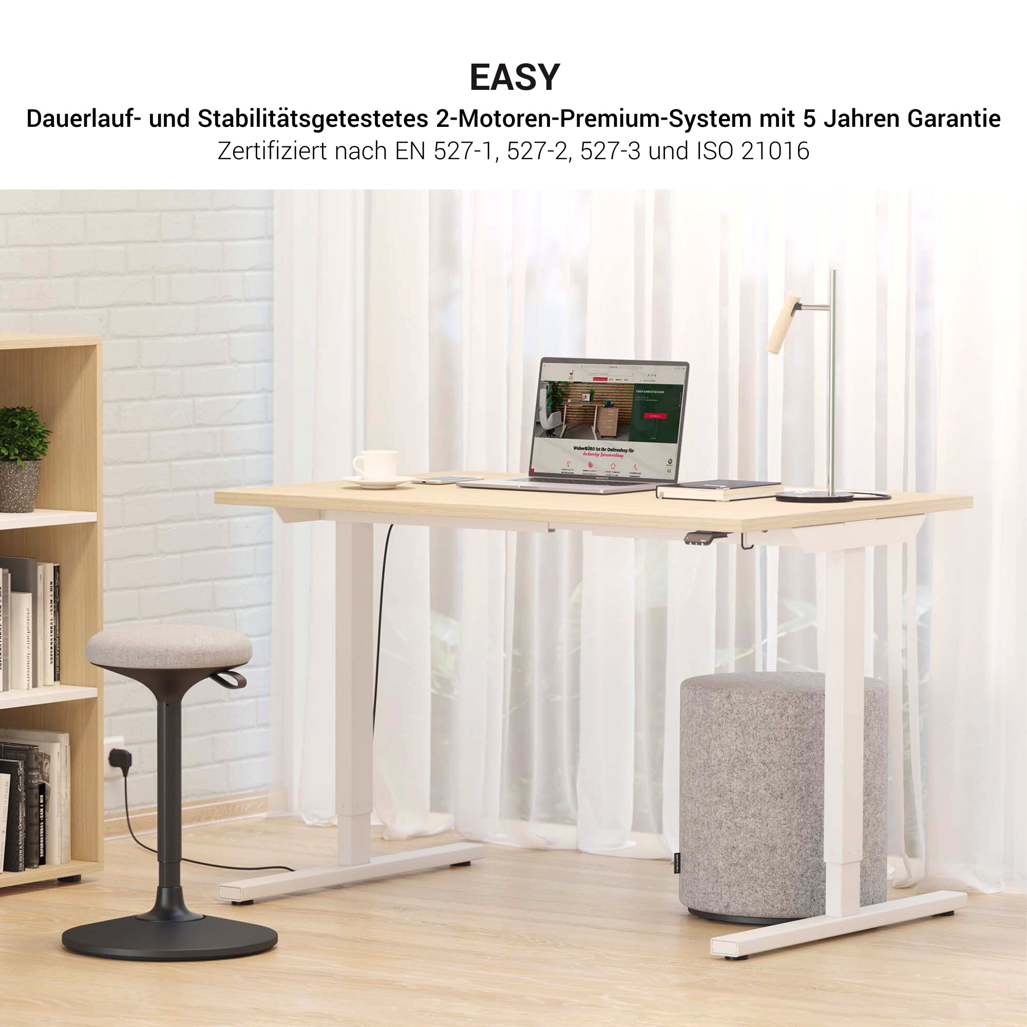 EASY Desk a 2 motori | 1200 - 1800 mm, regolabile in altezza elettricamente, grigio perla - 8 Main Image