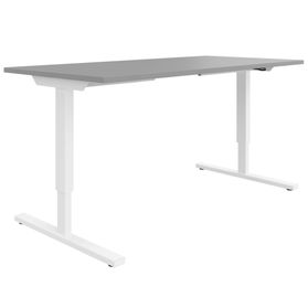 EASY 2-Motoren-Schreibtisch | 1200 - 1800 mm, elektrisch höhenverstellbar, Perlgrau
