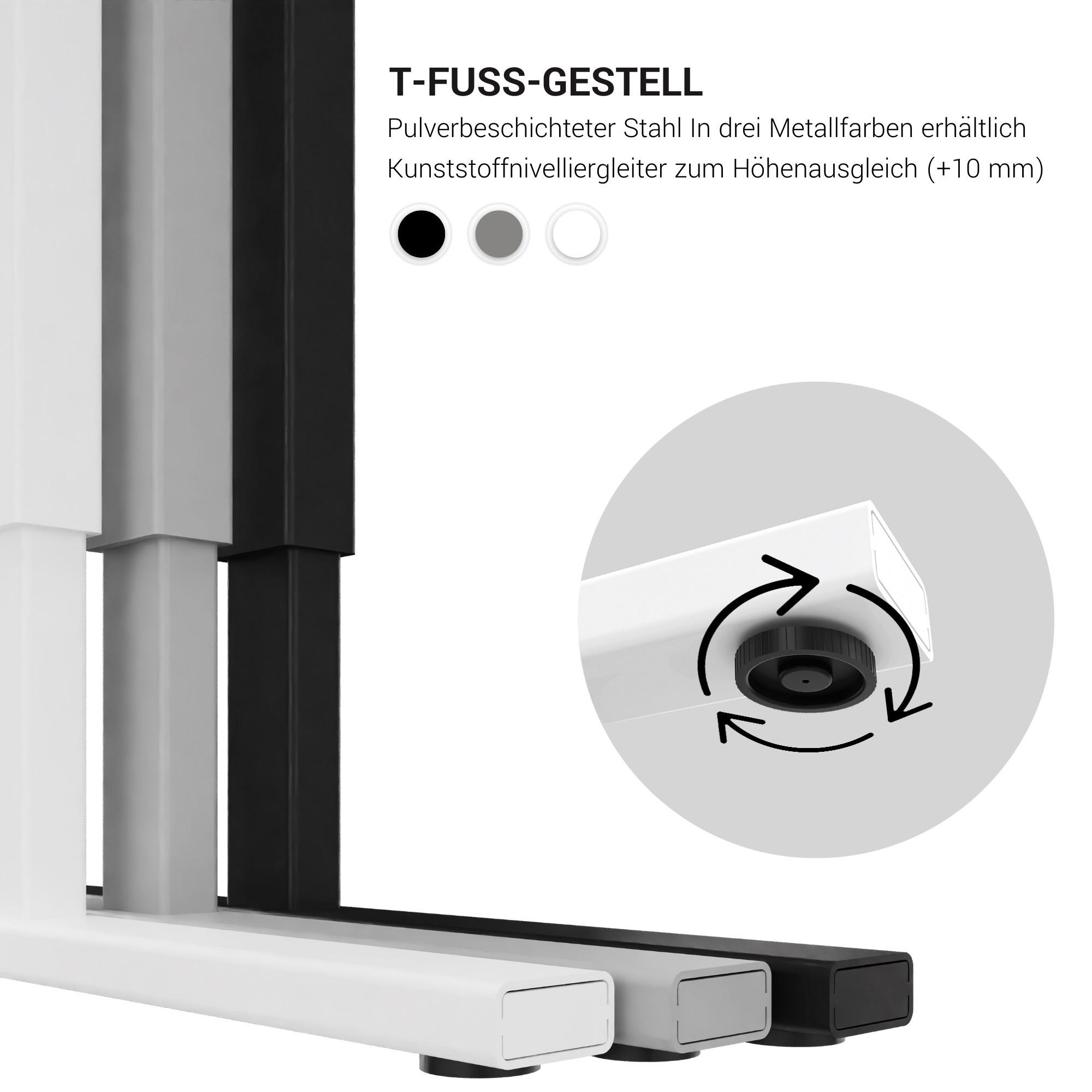 EASY 2-motor desk | 1200 - 1800 mm, electrically height adjustable, sand ash - 12 Main Image
