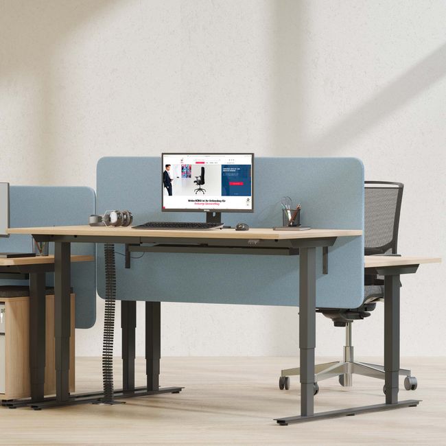EASY 2-Motoren-Schreibtisch | 1200 - 1800 mm, elektrisch höhenverstellbar, Nussbaum EASY 2-Motoren-Schreibtisch | 1200 - 1800 mm, elektrisch höhenverstellbar, Nussbaum