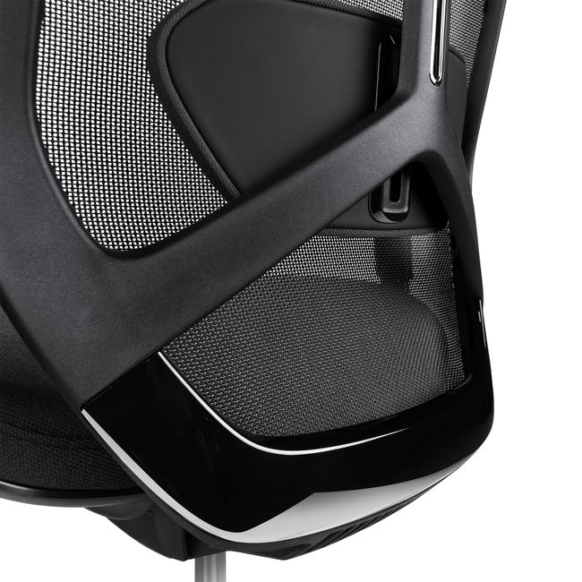 MESH 6 Bürodrehstuhl mit Kopfstütze | Lordostenstütze, Netzrücken, Schwarz