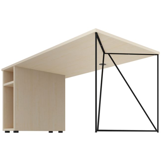 AIR Schreibtisch | 1600 - 1800 mm, Rechnerfach, Ahorn