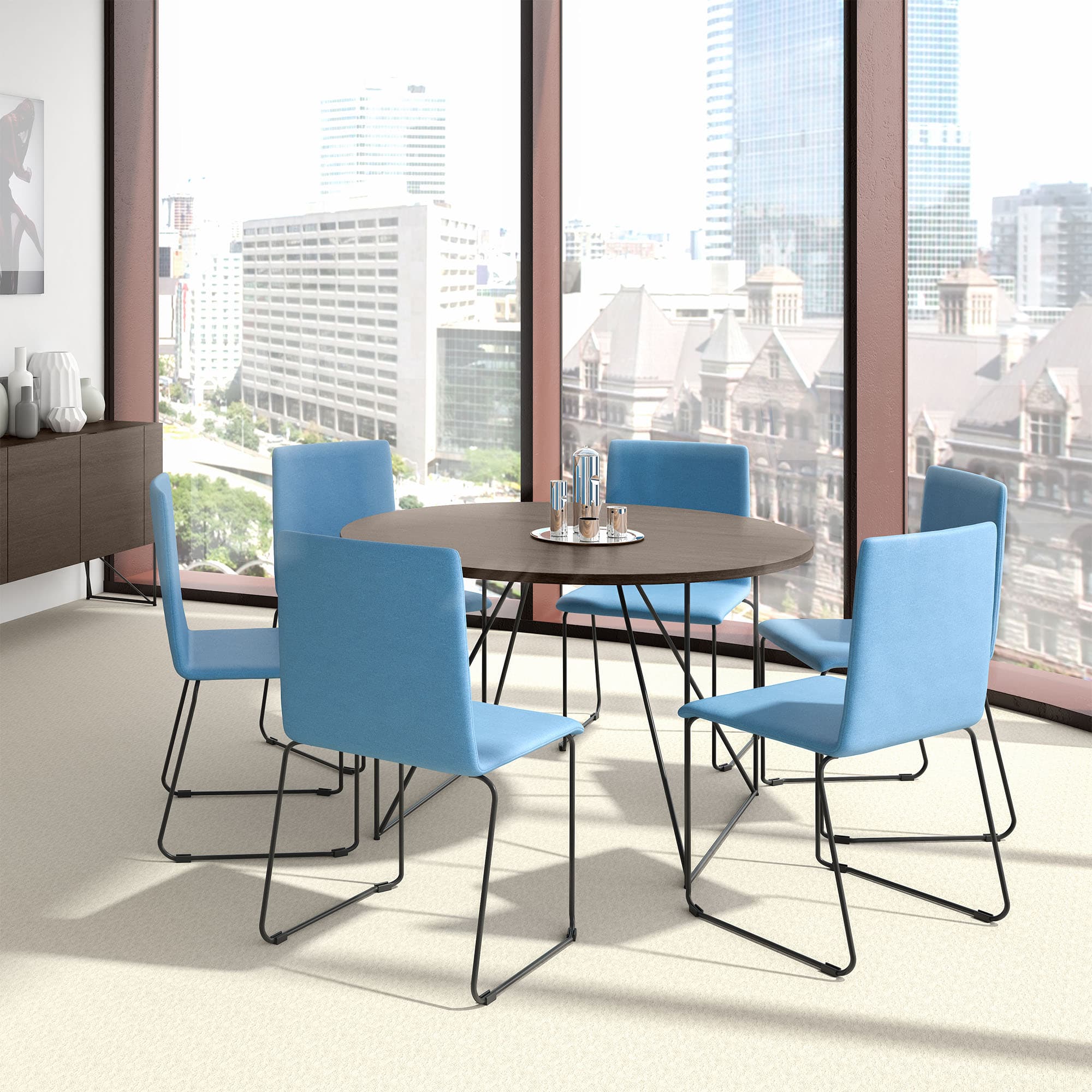 AIR meeting table | Round, Ø 1200 mm (4 people), pearl gray - 8 Main Image