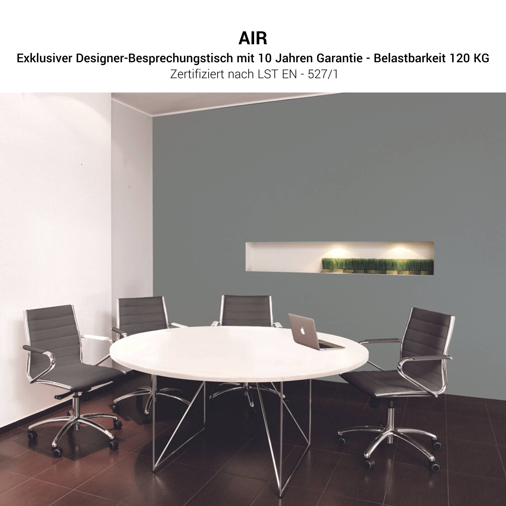 AIR meeting table | Round, Ø 1200 mm (4 people), sand ash - 4 Main Image