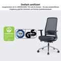 FILO 2.0 Bürodrehstuhl mit Kopfstütze | Lordosenstütze, Netzrücken, Grau - 10 Thumbnail Image