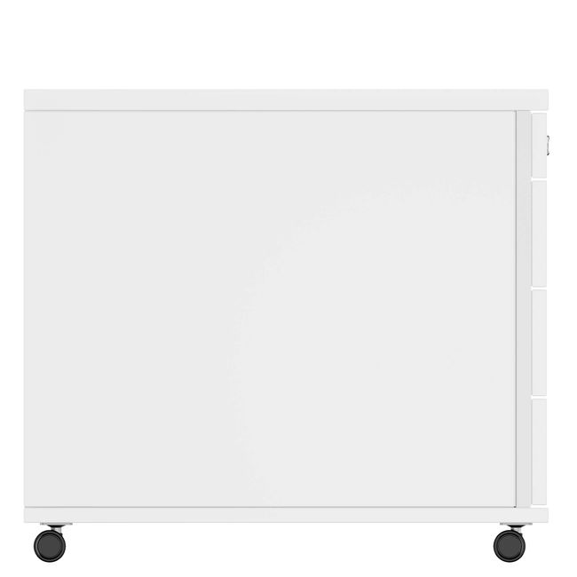 NOVA Rollcontainer | 3 Schubladen + 1 Kleinteilefach, 600 mm tief, weiß