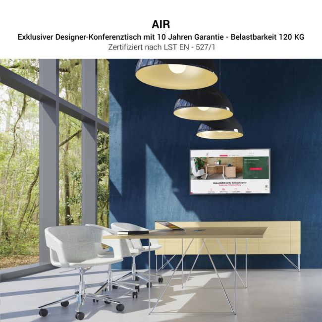 AIR Konferenztisch | Elektrifiziert, 2200 x 1300 mm, Bernsteineiche