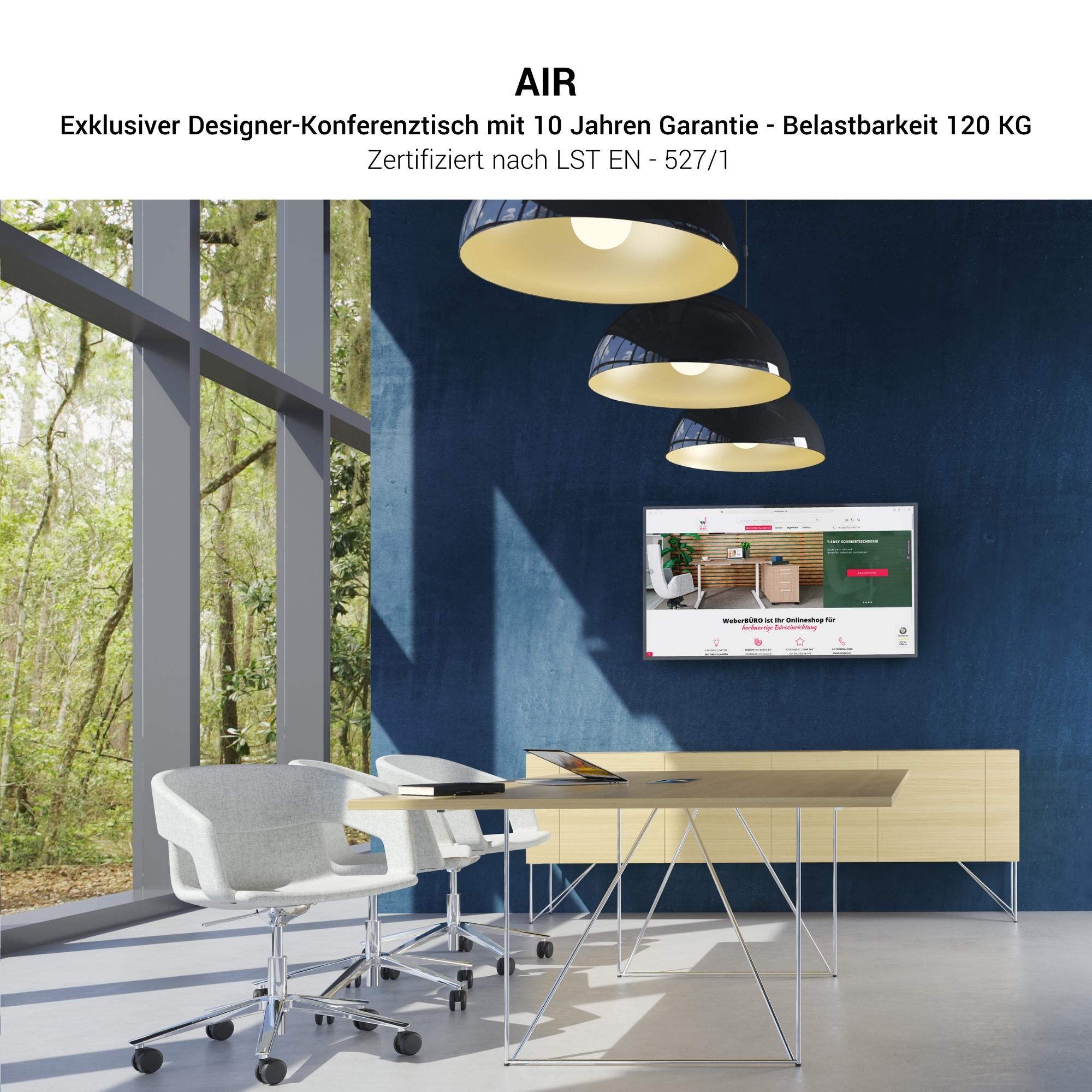 AIR Tableau de conférence | Électrifié, 2200 x 1300 mm, noix - 6 Main Image