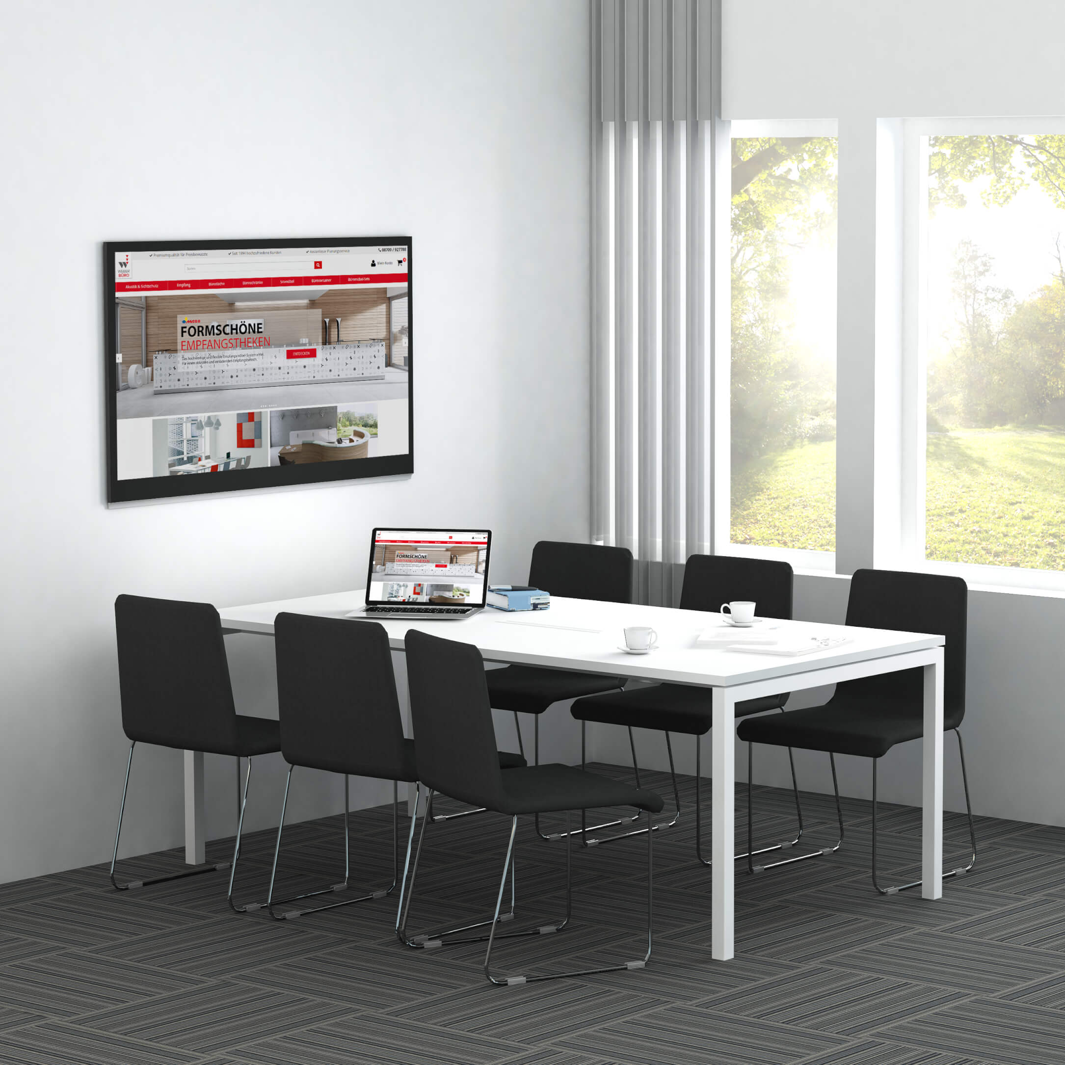 NOVA U meeting table | 2000 x 1000mm, White - 11 Main Image