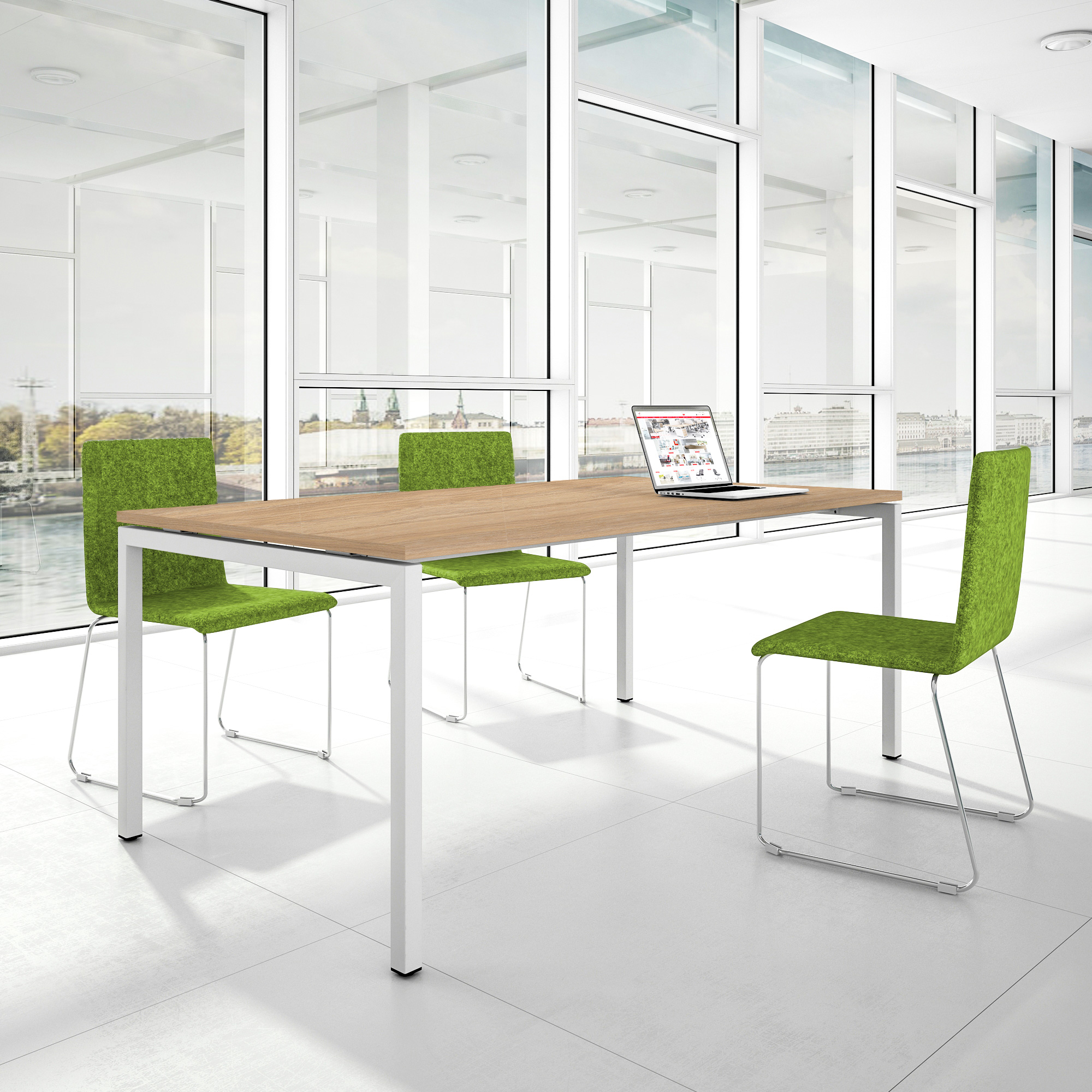 NOVA U meeting table | 2000 x 1000 mm, amber oak - 1 Main Image