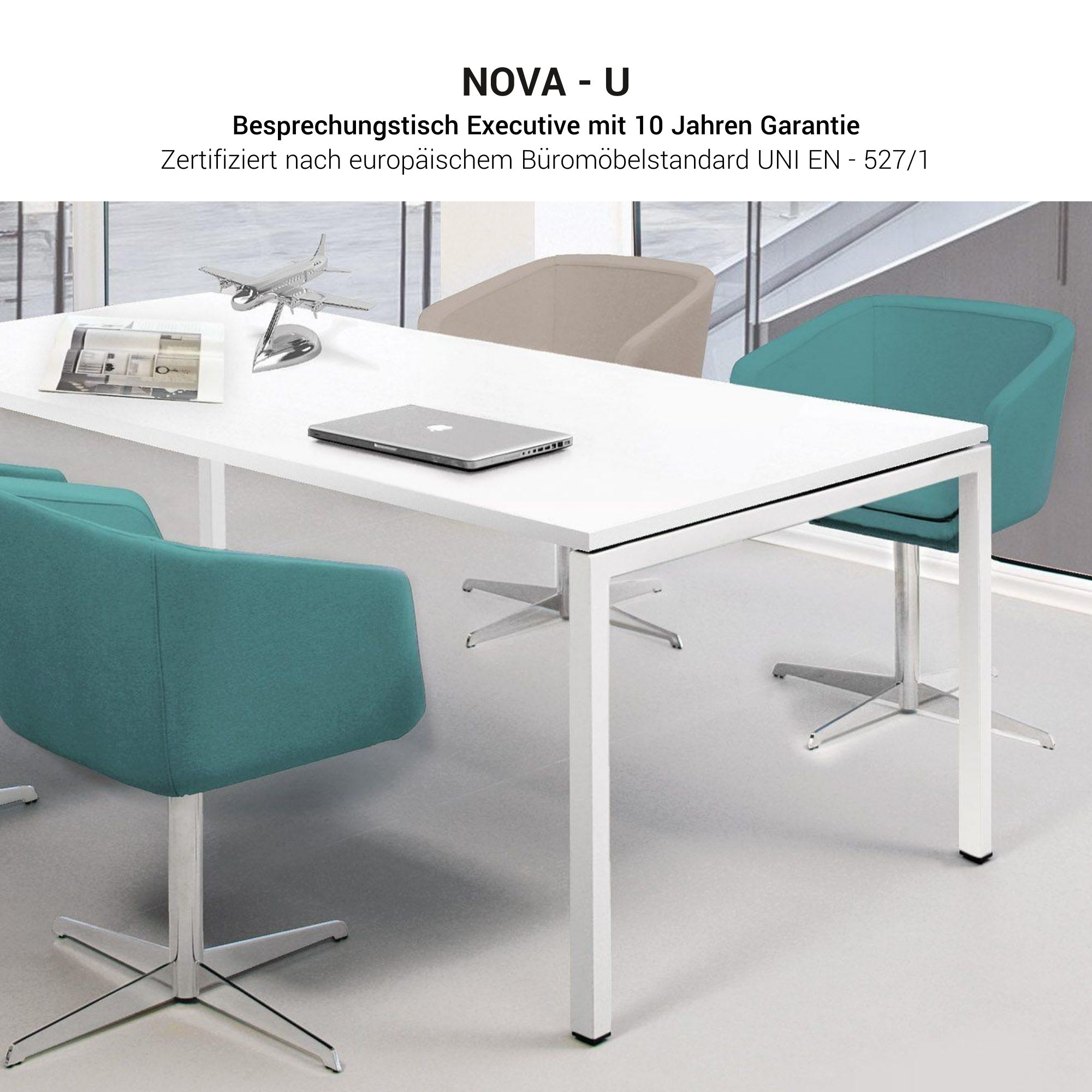NOVA U meeting table | 2000 x 1000 mm, amber oak - 7 Main Image