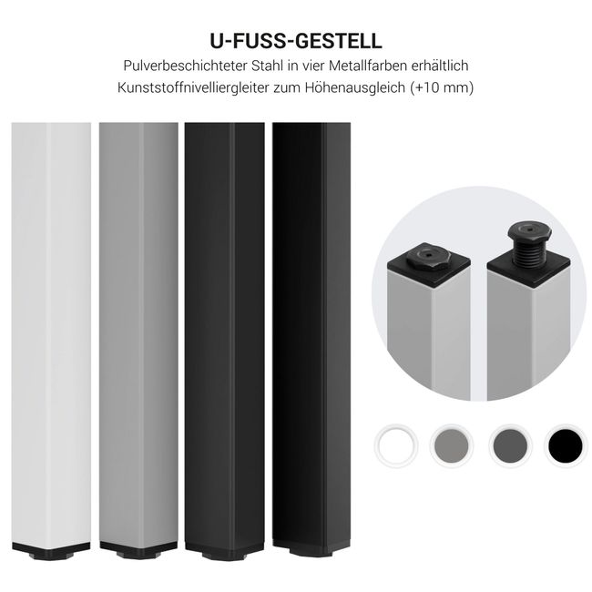 NOVA U Besprechungstisch | 2000 x 1000 mm, Bernsteineiche