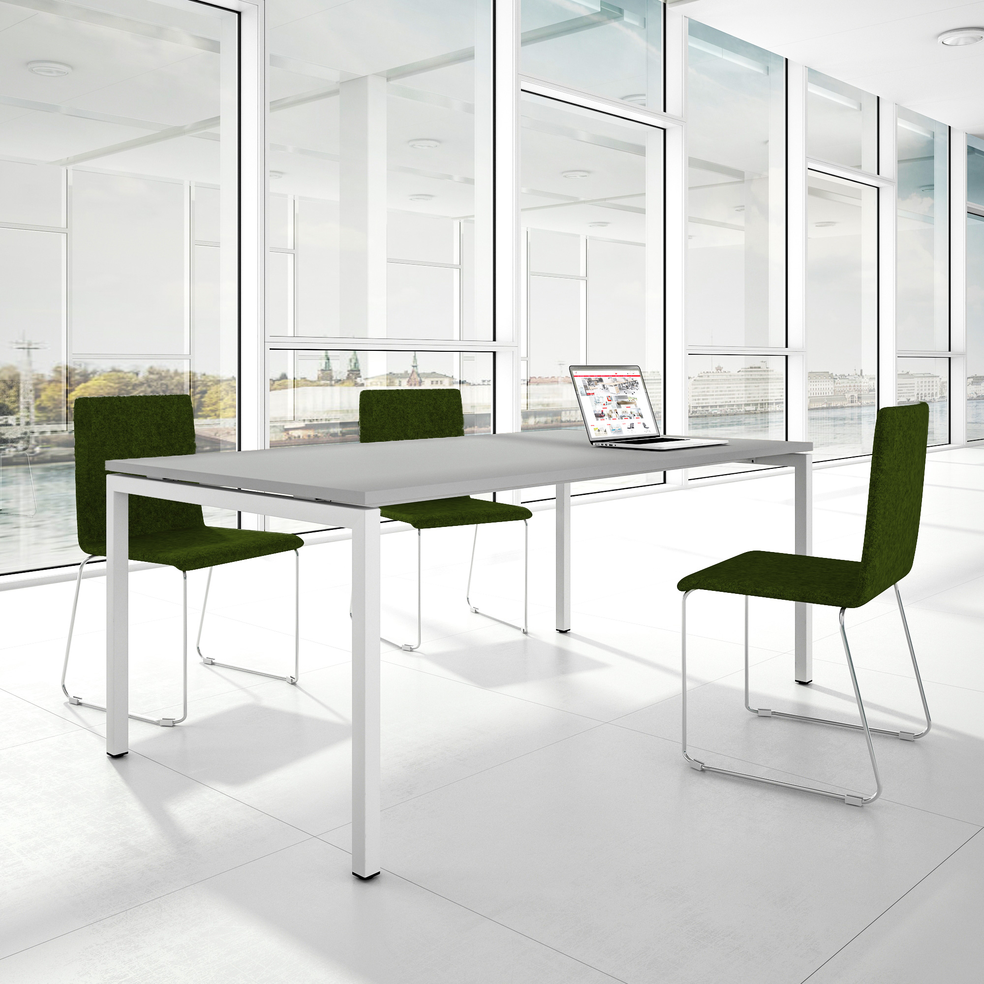 NOVA U meeting table | 2000 x 1000 mm, pearl gray - 1 Main Image