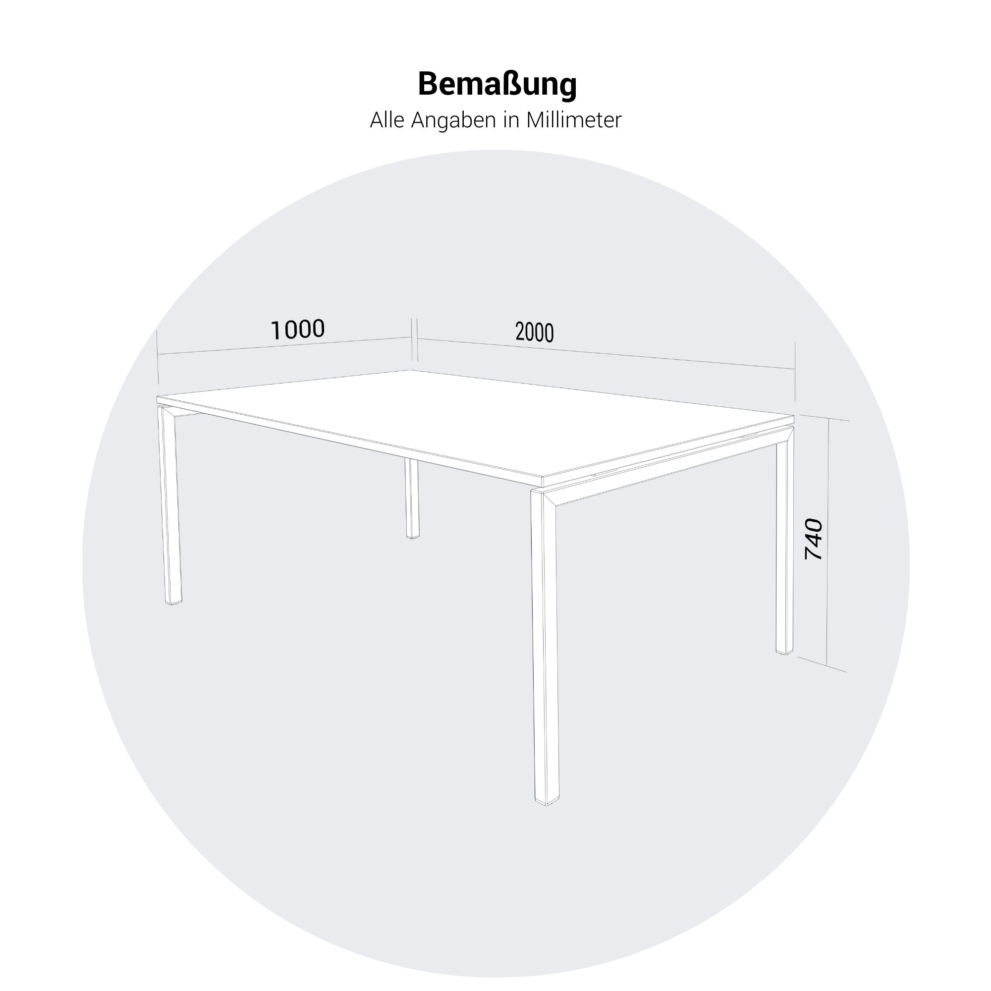 NOVA U CHIET DE BUREAU | 2000 x 1000 mm, blanc - 10 Main Image
