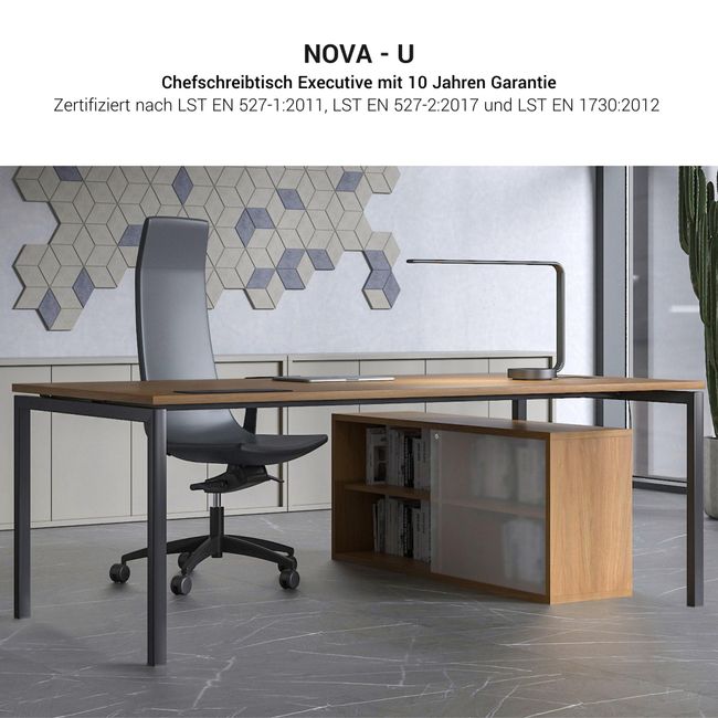 NOVA U Chefschreibtisch | 2000 x 1000 mm, Perlgrau NOVA U Chefschreibtisch | 2000 x 1000 mm, Perlgrau