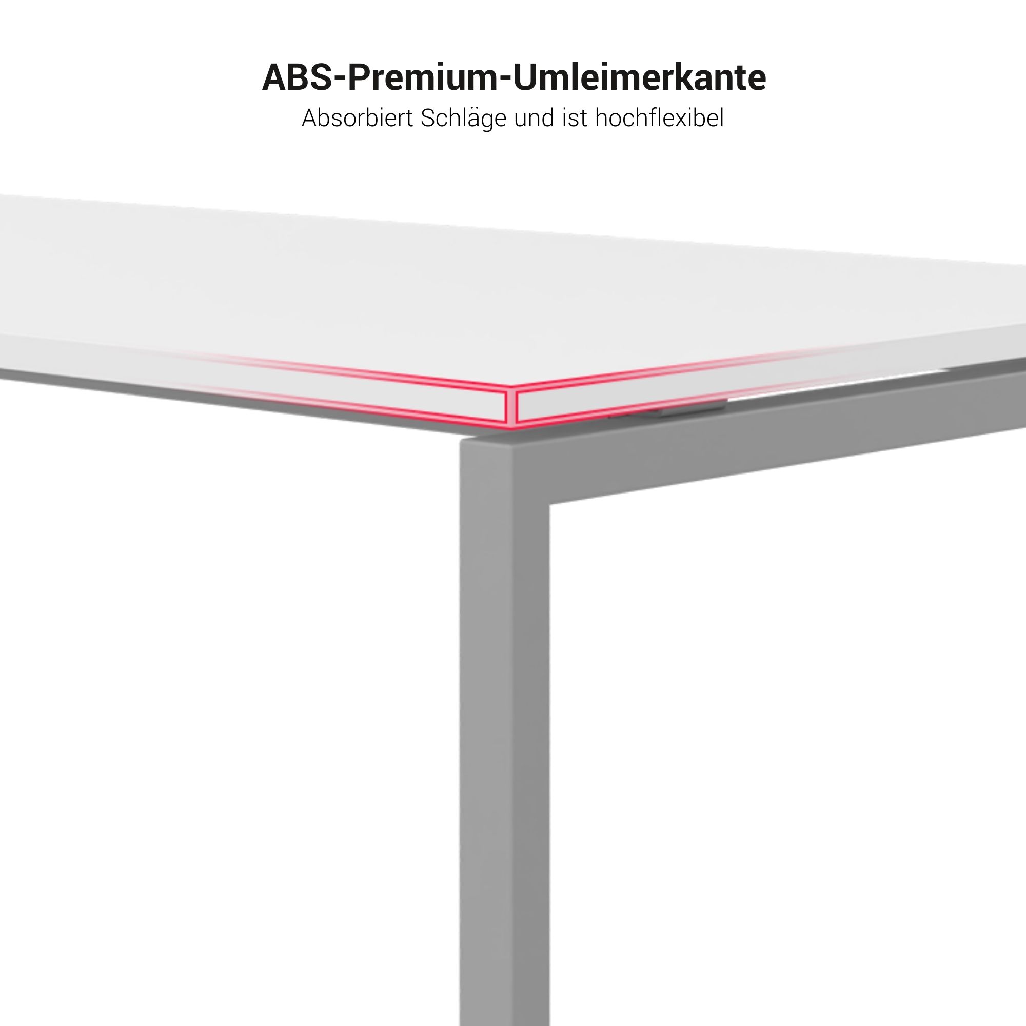 NOVA U CHIET DE BUREAU | 2000 x 1000 mm, anthracite - 8 Main Image