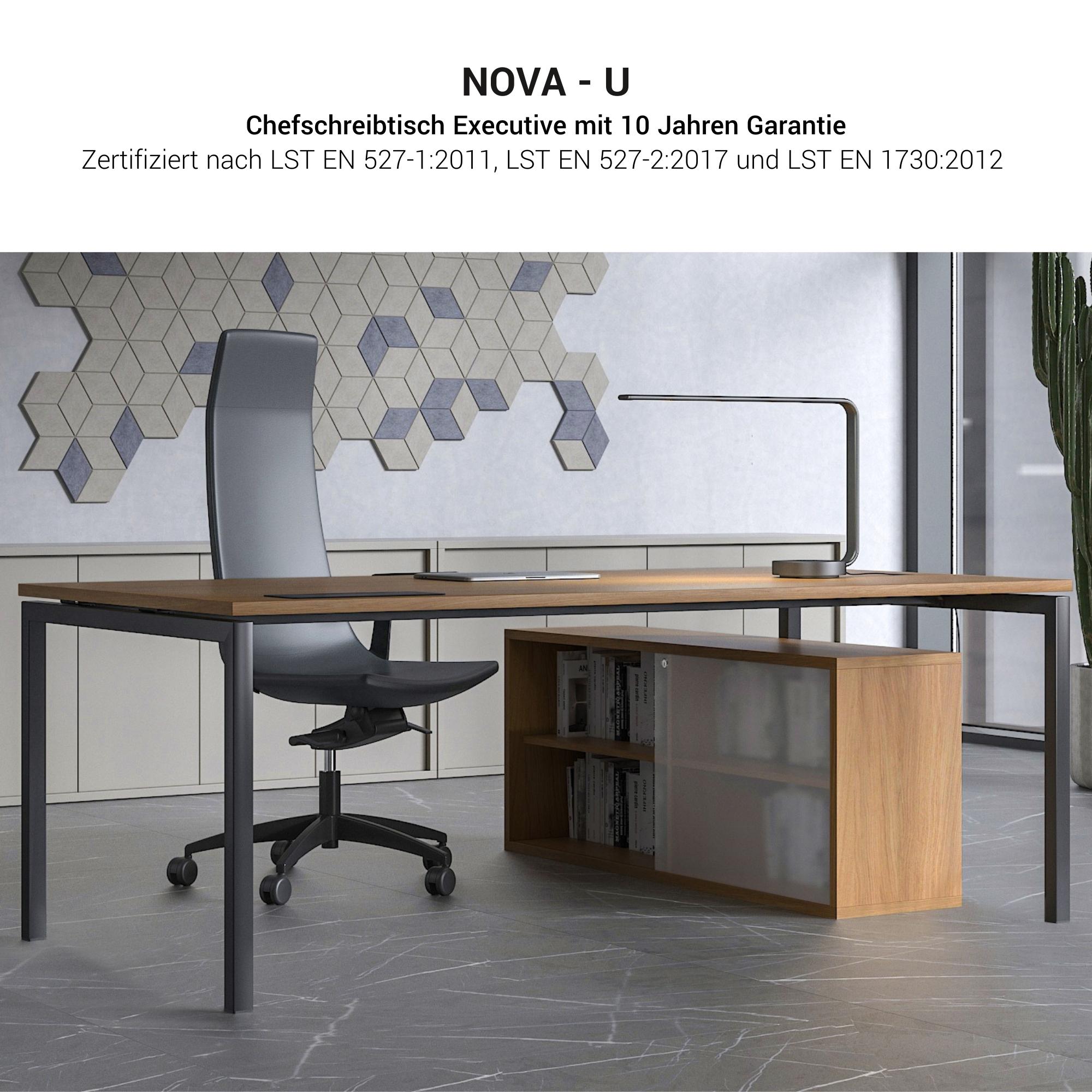 NOVA U CHIET DE BUREAU | 2000 x 1000 mm, anthracite - 6 Main Image