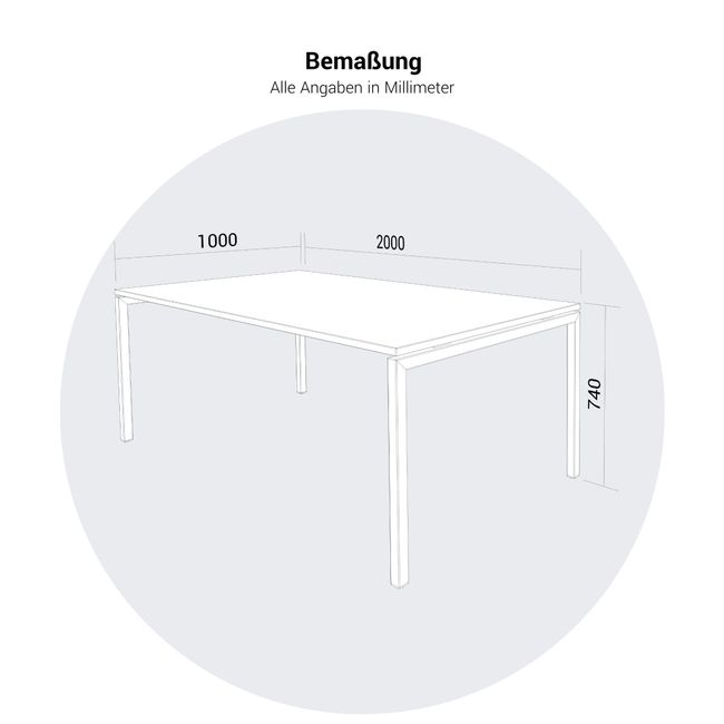 NOVA U Chefschreibtisch | 2000 x 1000 mm, Nordeiche grau