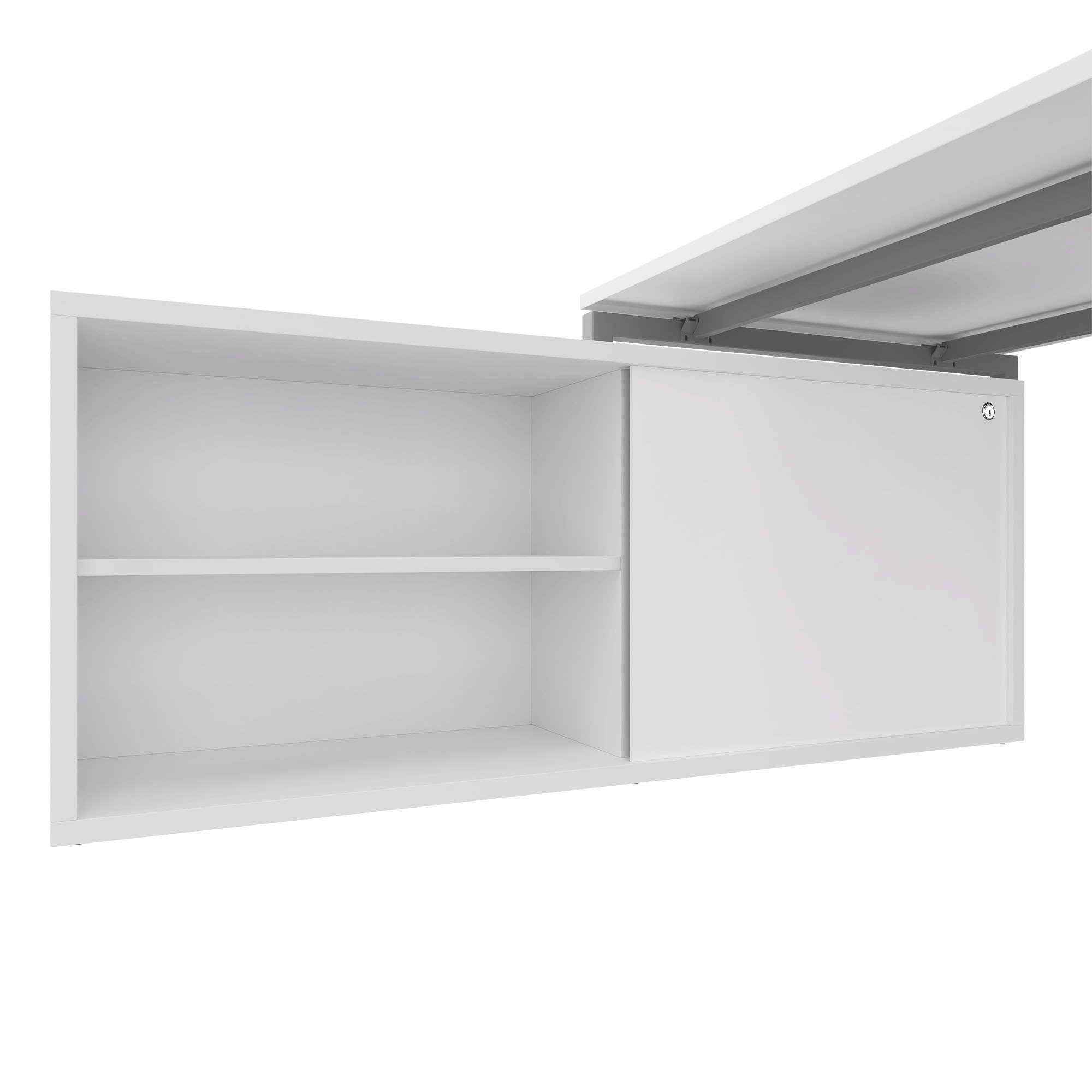 NOVA U Bureau en chef avec Lowboard | 2000 x 1382 mm, blanc - 3 Main Image
