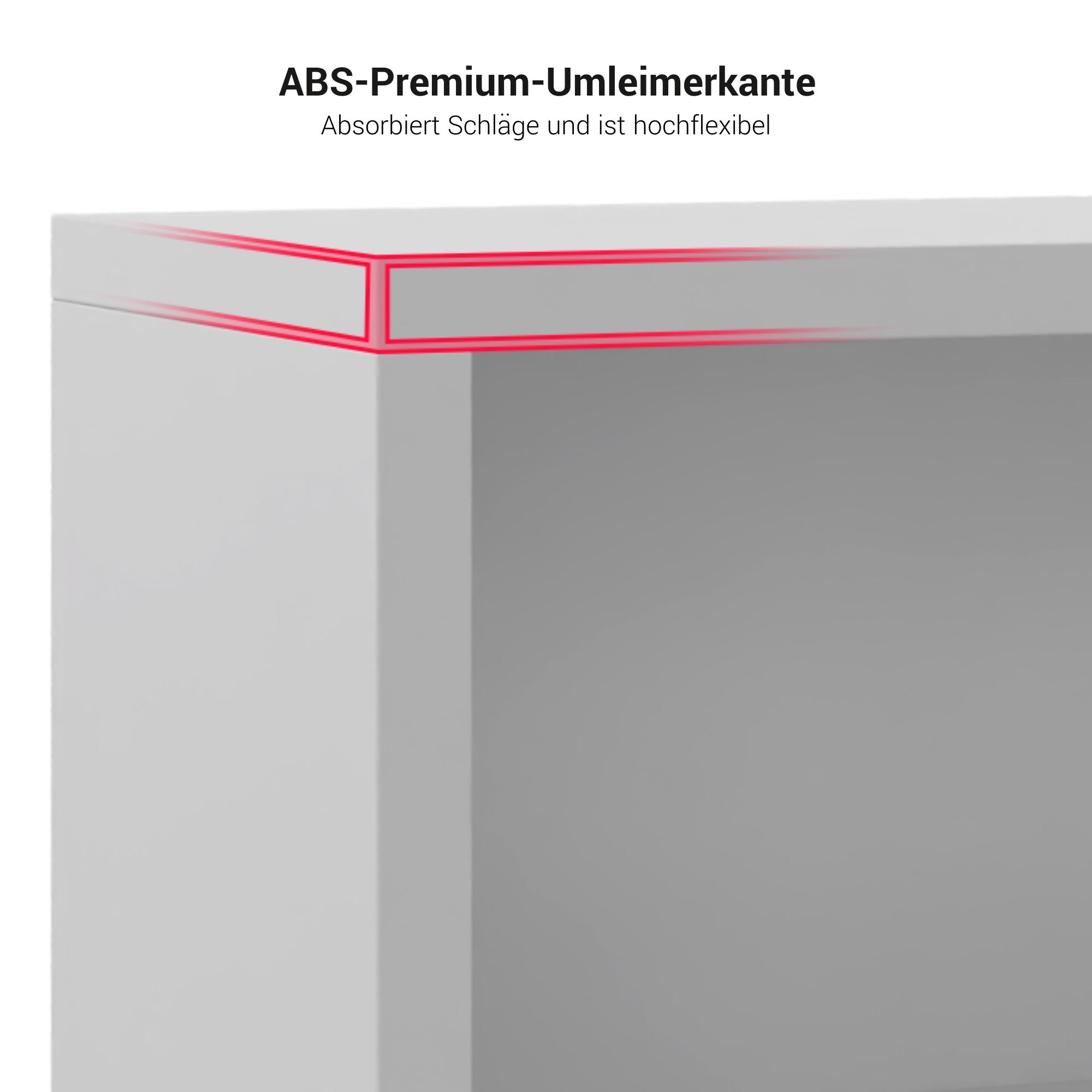 NOVA U Bureau en chef avec Lowboard | 2000 x 1382 mm, blanc - 10 Main Image