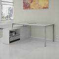 NOVA U Bureau en chef avec Lowboard | 2000 x 1382 mm, blanc - 1 Thumbnail Image