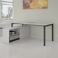 NOVA Executive desk with lowboard | 2000 x 1382 mm, white - 1 Thumbnail Image