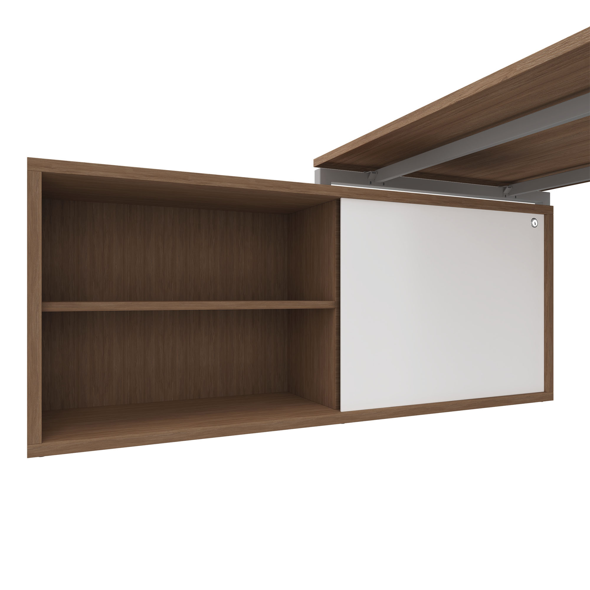 NOVA U Bureau en chef avec Lowboard | 2000 x 1382 mm, chêne ambre - 3 Main Image