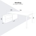 NOVA U Bureau en chef avec Lowboard | 2000 x 1382 mm, gris perlé - 13 Thumbnail Image