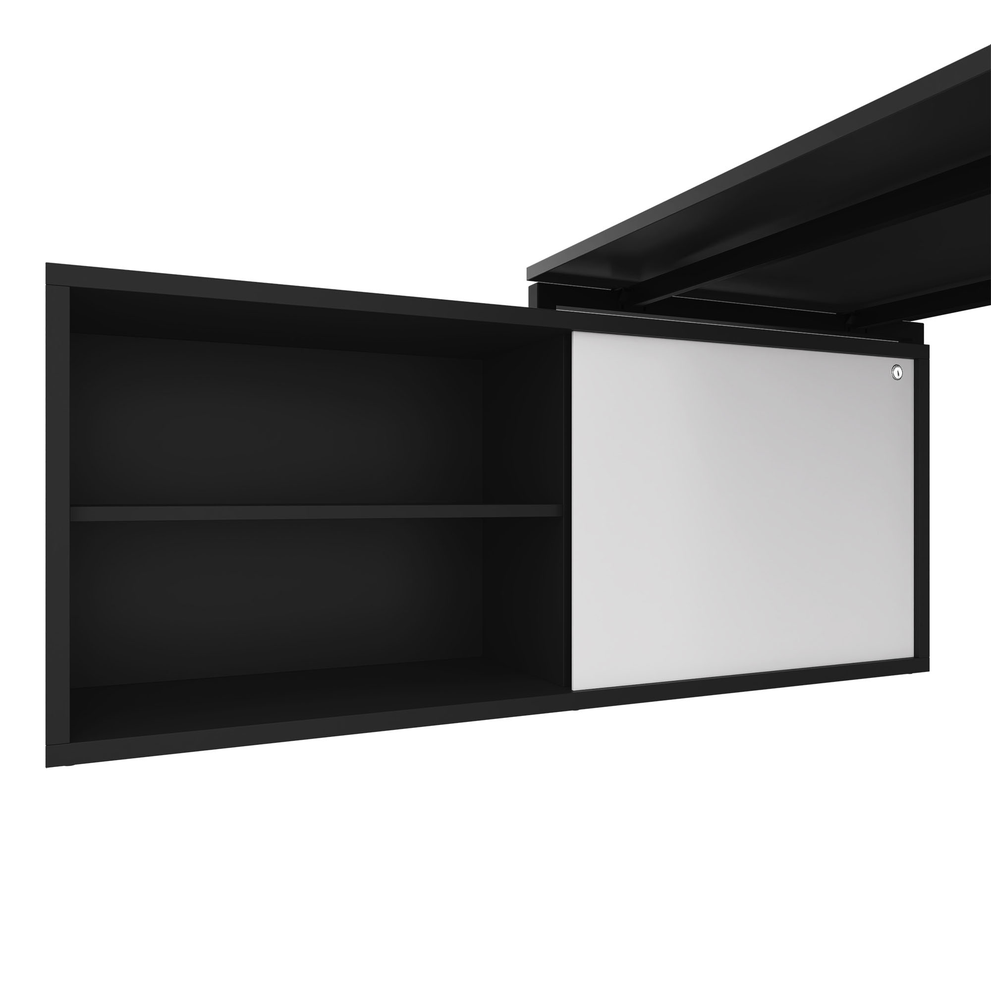 NOVA U Bureau en chef avec Lowboard | 2000 x 1382 mm, anthracite - 3 Main Image