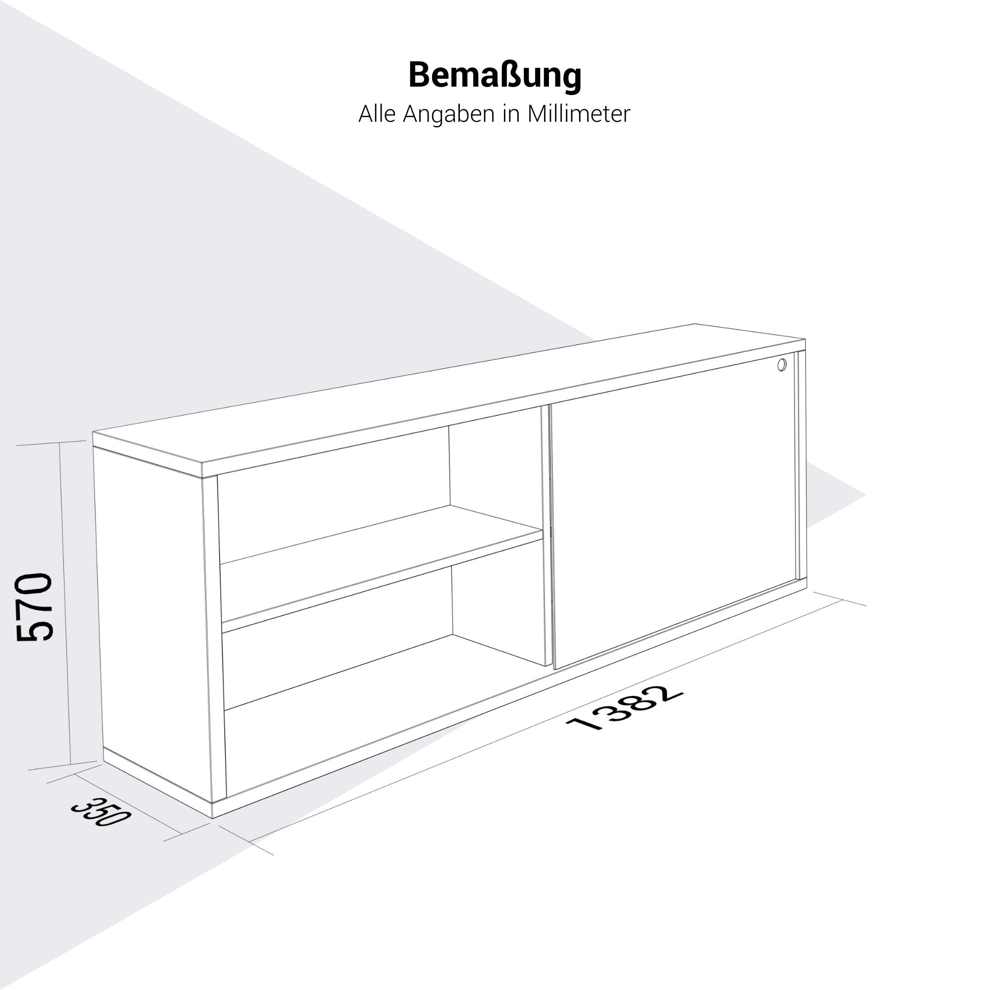 NOVA U Bureau en chef avec Lowboard | 2000 x 1382 mm, anthracite - 12 Main Image