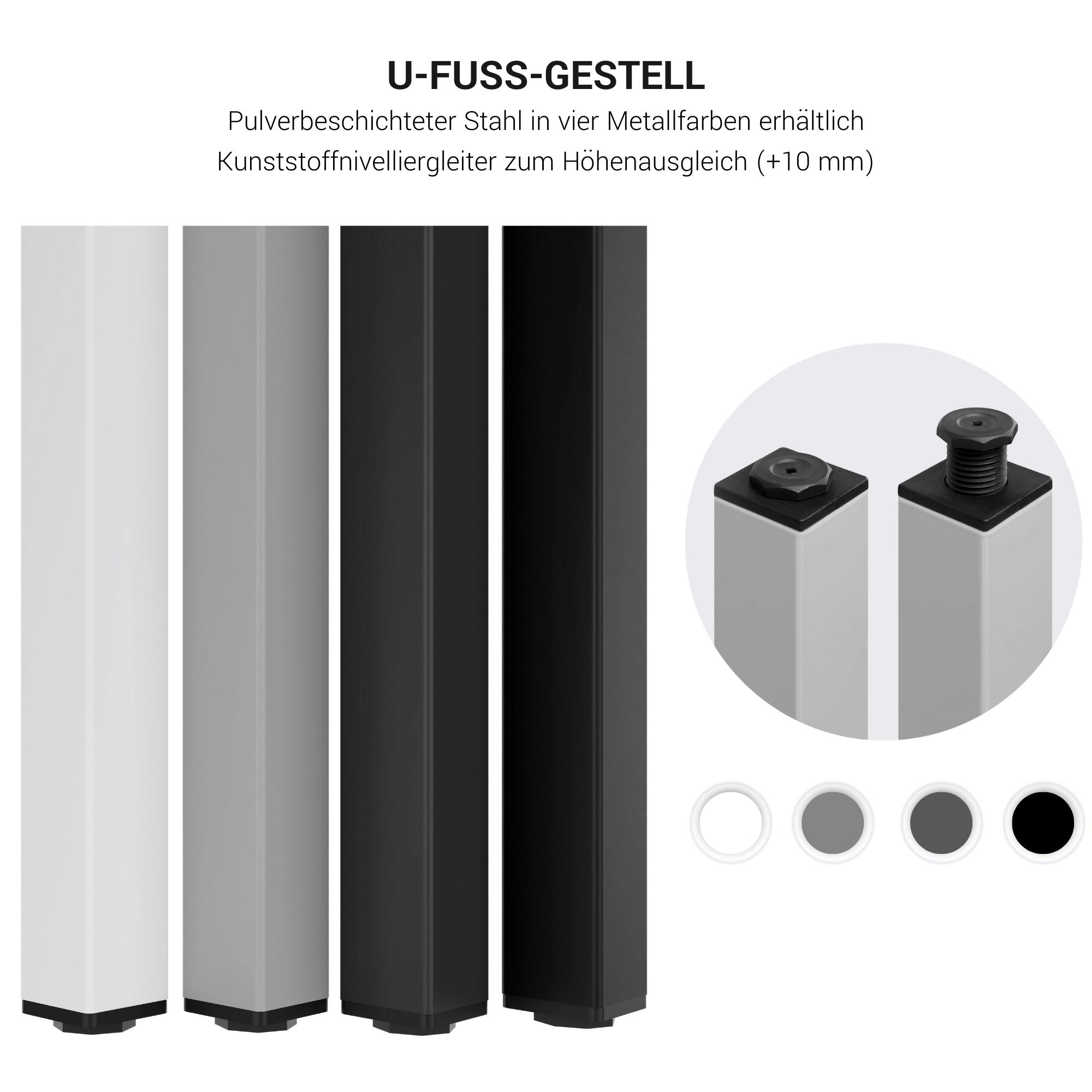 NOVA U Bureau en chef avec Lowboard | 2000 x 1382 mm, anthracite - 8 Main Image