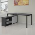 NOVA U Bureau en chef avec Lowboard | 2000 x 1382 mm, anthracite - 1 Thumbnail Image