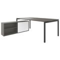 NOVA U executive desk with lowboard | 2000 x 1382 mm, Cubanite gray - 2 Thumbnail Image