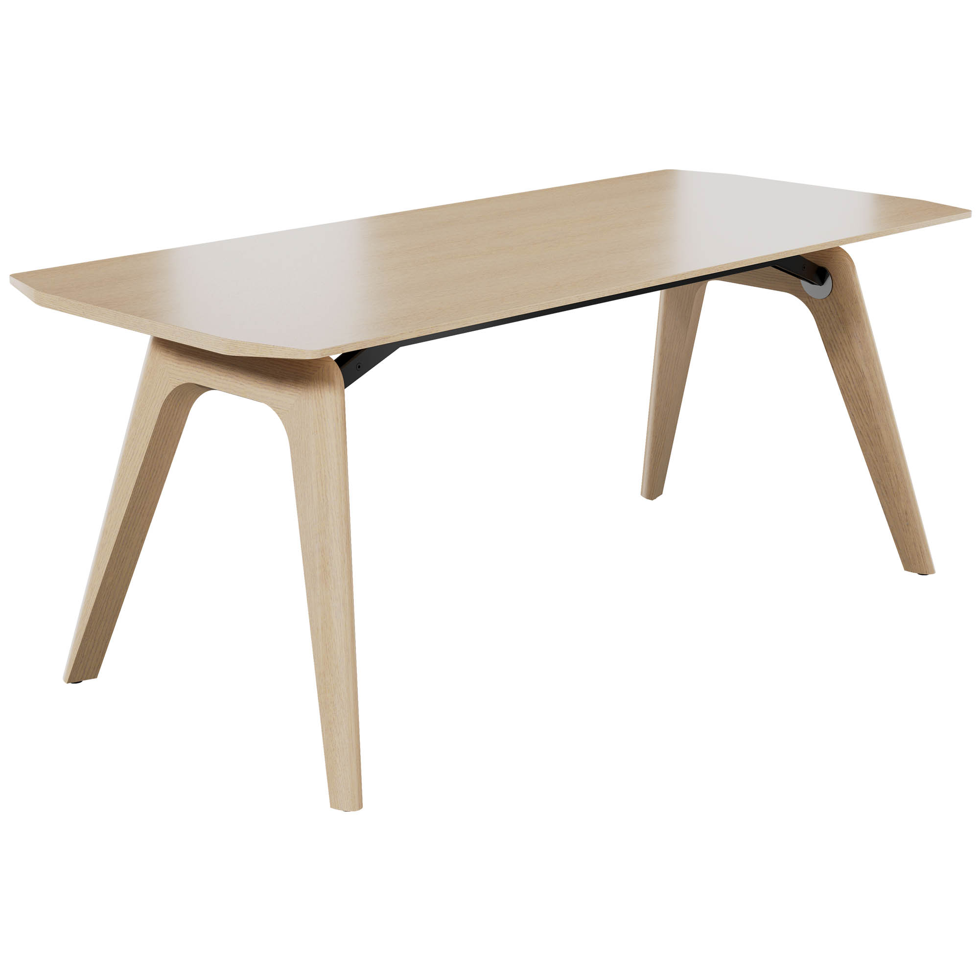 BRALCO RAIL meeting table | 1800 - 2400 mm (6 - 8 people) | Real wood, natural oak - 1 Main Image