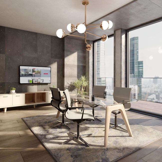 BRALCO RAIL Besprechungstisch | 1800 - 2400 mm (6 - 8 Personen) | Echtholz, Eiche Tabak