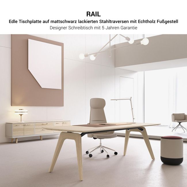 BRALCO RAIL Schreibtisch | 1800 - 2400 mm | Echtholz, Eiche Hellgrau BRALCO RAIL Schreibtisch | 1800 - 2400 mm | Echtholz, Eiche Hellgrau
