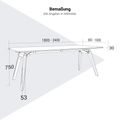 Bralco RAIL Scrivania | 1800 - 2400 mm | Vero legno, grigio chiaro di quercia - 8 Thumbnail Image
