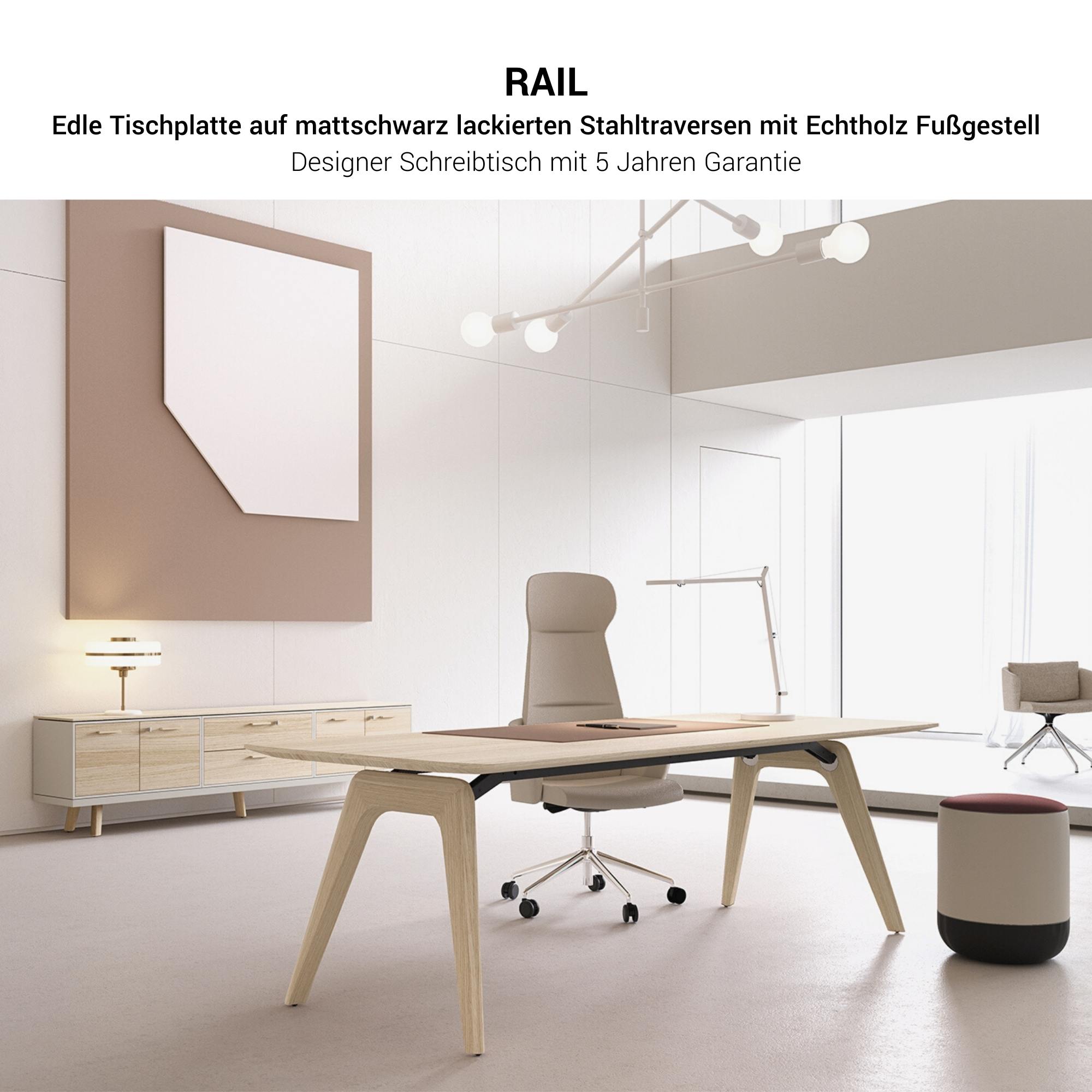 BRALCO RAIL desk | 1800 - 2400mm | Real wood, oak tobacco - 7 Main Image