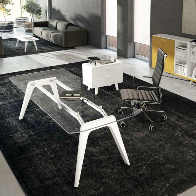 BRALCO RAIL Schreibtisch | 1800 - 2400 mm | Echtholz, Eiche Carbon