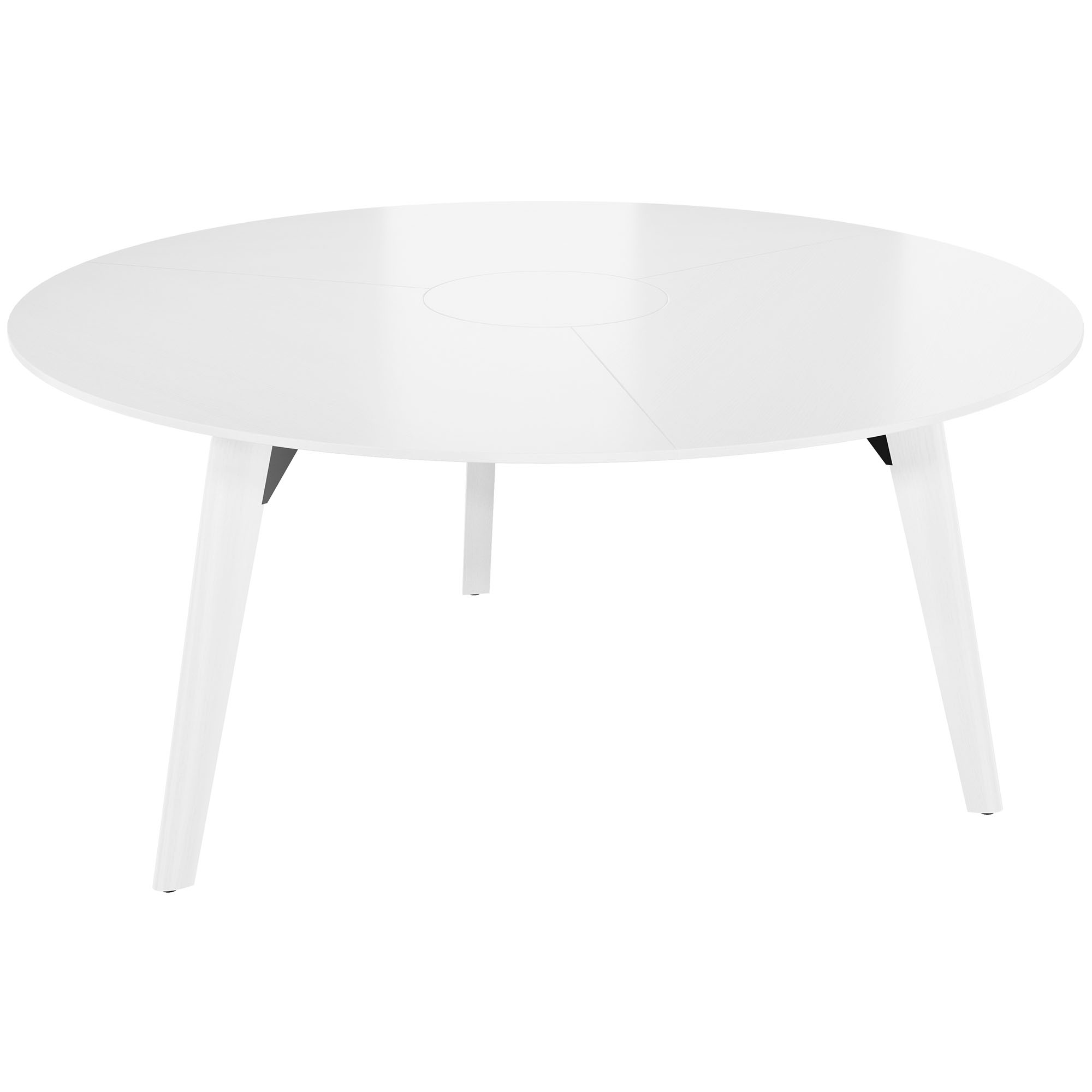 BRALCO RAIL Meeting table | Round, 1200 - 1600 mm (4 - 6 persons), real wood, white oak - 1 Main Image